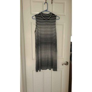 Nik & Nash Mini Black Grey stripe Dress Size M